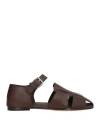 Officine Creative Italia Woman Sandals Chocolate Brown Size 8 Soft Leather In Brown
