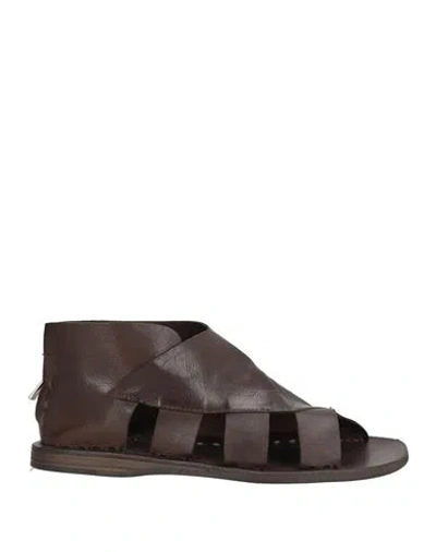 Officine Creative Italia Woman Sandals Dark Brown Size 7 Leather