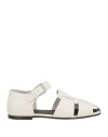 Officine Creative Italia Woman Sandals Ivory Size 11 Soft Leather In White