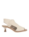 Officine Creative Italia Woman Sandals Ivory Size 8 Soft Leather In White
