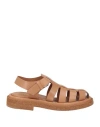 Officine Creative Italia Woman Sandals Light Brown Size 8 Leather In Beige