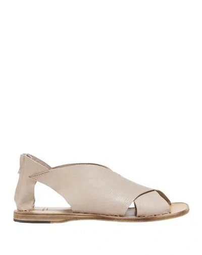 Officine Creative Italia Woman Sandals Light Grey Size 10 Soft Leather