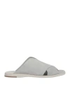 Officine Creative Italia Woman Sandals Light Grey Size 7 Leather
