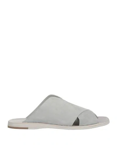 Officine Creative Italia Woman Sandals Light Grey Size 7 Leather