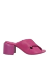 Officine Creative Italia Woman Sandals Magenta Size 8 Leather