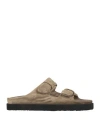 Officine Creative Italia Woman Sandals Military Green Size 8 Leather