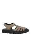 Officine Creative Italia Woman Sandals Military Green Size 8 Soft Leather