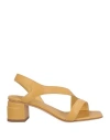 Officine Creative Italia Woman Sandals Mustard Size 8 Leather In Yellow