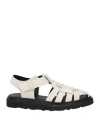 Officine Creative Italia Woman Sandals Off White Size 8 Soft Leather