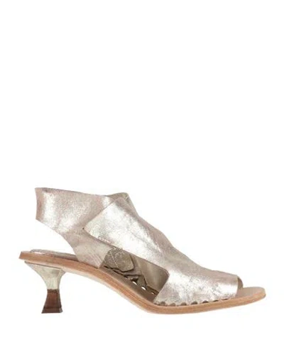 Officine Creative Italia Woman Sandals Platinum Size 6.5 Leather In Grey