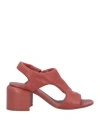 Officine Creative Italia Woman Sandals Rust Size 6 Leather In Red