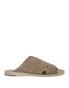 Officine Creative Italia Woman Sandals Sage Green Size 7 Leather In Sage Green