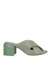 Officine Creative Italia Woman Sandals Sage Green Size 8 Leather