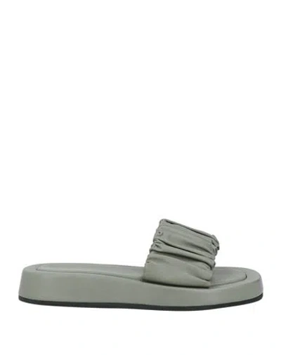 Officine Creative Italia Woman Sandals Sage Green Size 8 Soft Leather