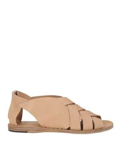 Officine Creative Italia Woman Sandals Sand Size 7 Leather In Brown