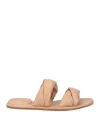 Officine Creative Italia Woman Sandals Sand Size 7 Soft Leather In Beige
