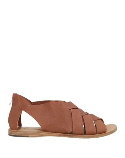 Officine Creative Italia Woman Sandals Tan Size 11 Leather In Brown
