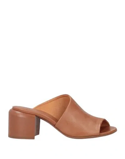 Officine Creative Italia Woman Sandals Tan Size 6 Leather In Brown