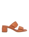 Officine Creative Italia Woman Sandals Tan Size 8 Leather In Brown