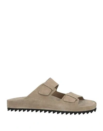 Officine Creative Italia Woman Sandals Taupe Size 8 Leather In Grey