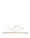 Officine Creative Italia Woman Sandals White Size 8 Soft Leather
