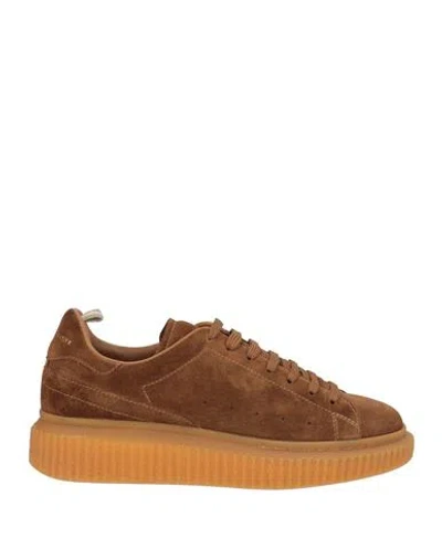 Officine Creative Italia Woman Sneakers Camel Size 11 Leather In Brown