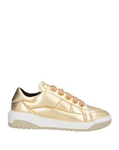 Officine Creative Italia Woman Sneakers Gold Size 8 Leather
