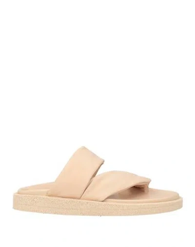 Officine Creative Italia Woman Thong Sandal Beige Size 8 Soft Leather