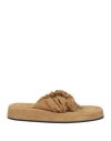 Officine Creative Italia Woman Thong Sandal Camel Size 8 Leather In Beige