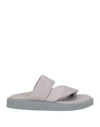 Officine Creative Italia Woman Thong Sandal Grey Size 8 Soft Leather