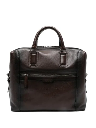 Officine Creative Jules 007 Briefcase In Brown