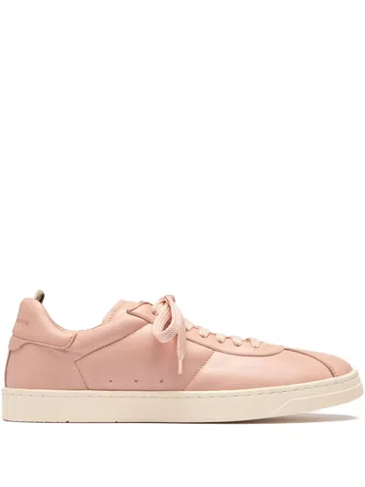 Officine Creative Karma Lace-up Leather Sneakers In Pink