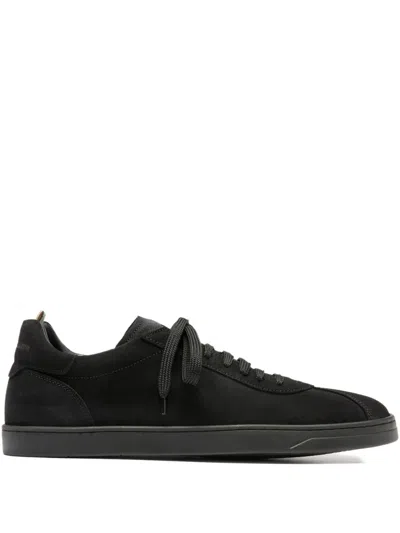 Officine Creative Karma Suede Lace-up Sneakers In Black