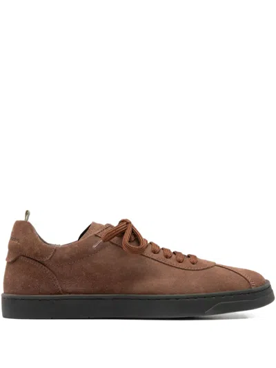 Officine Creative Karma Suede Lace-up Sneakers In Brown