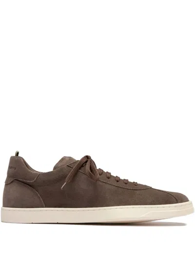 Officine Creative Karma Suede Low-top Sneakers In Brown