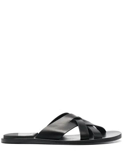 Officine Creative Kontaire Woven Leather Sandlas In Black