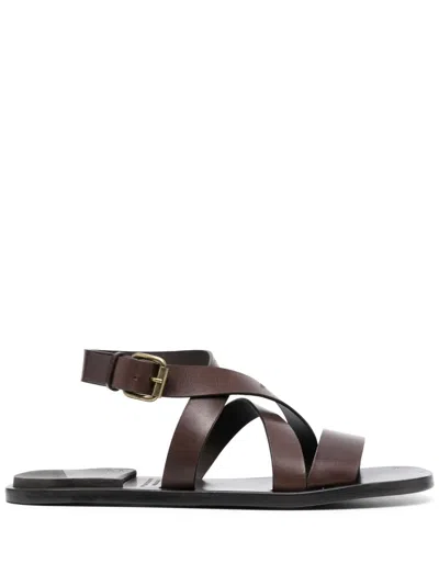 Officine Creative Kontraire 012 Leather Sandals In Brown