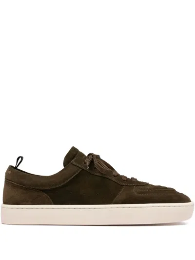 Officine Creative Krab Suede-leather Sneakers In Green