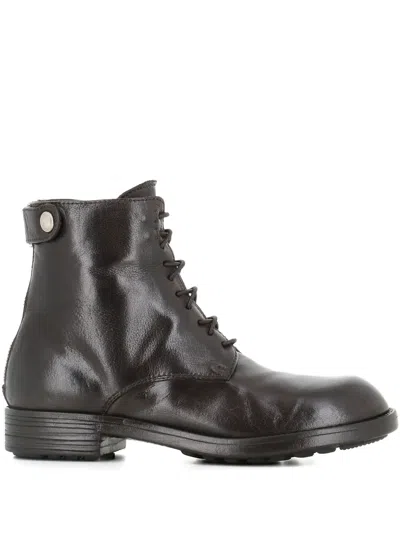Officine Creative Lace-up Combat Boots In Brown