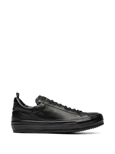 Officine Creative Lace-up Fastening Leather Sneakers In Black