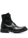 Officine Creative Lace-up Leather Boots In Schwarz