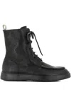 Officine Creative Lace-up Leather Combat Boots In Black