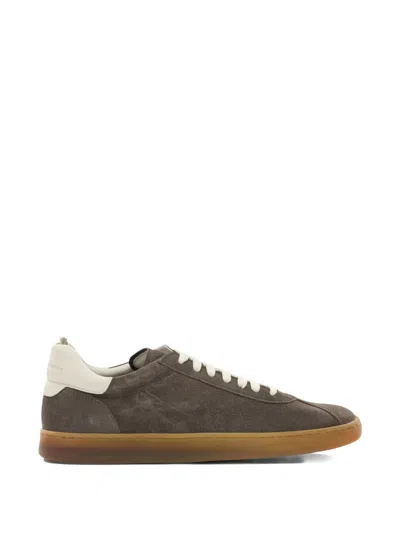 Officine Creative Halo 001 Leather-trimmed Suede Sneakers In Brown
