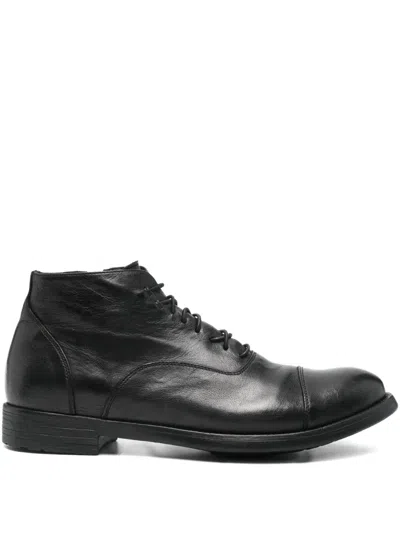 Officine Creative Lace-up Zip-detail Boots In Black