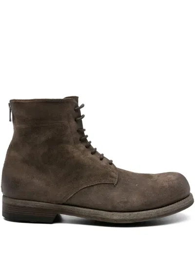 Officine Creative Lace-up Zip-up Boots In Blue
