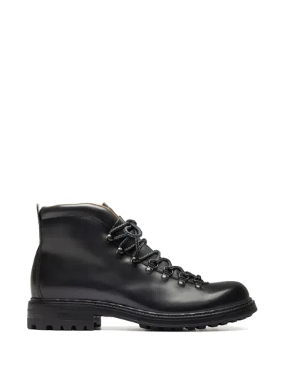 Officine Creative Lace-up Leather Boots In Black