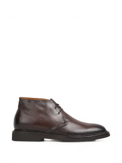 Officine Creative Lace-up Leather Boots In Brown