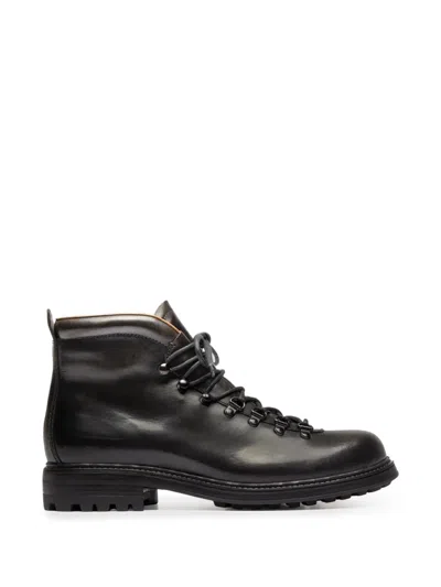 Officine Creative Lace-up Leather Boots In Brown