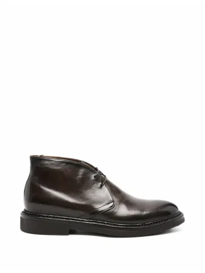 Officine Creative Lace-up Leather Boots In Brown