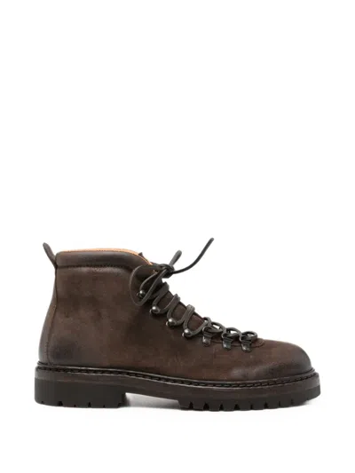 Officine Creative Lace-up Leather Hiking Boots In Brown